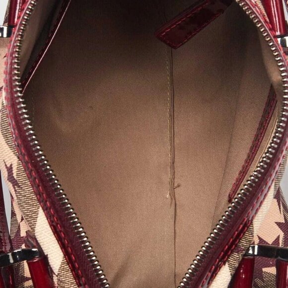 Burberry Beige/Red Supernova Star Check Coated Canvas and Leather Crossbody Bag - Picture 6 of 12